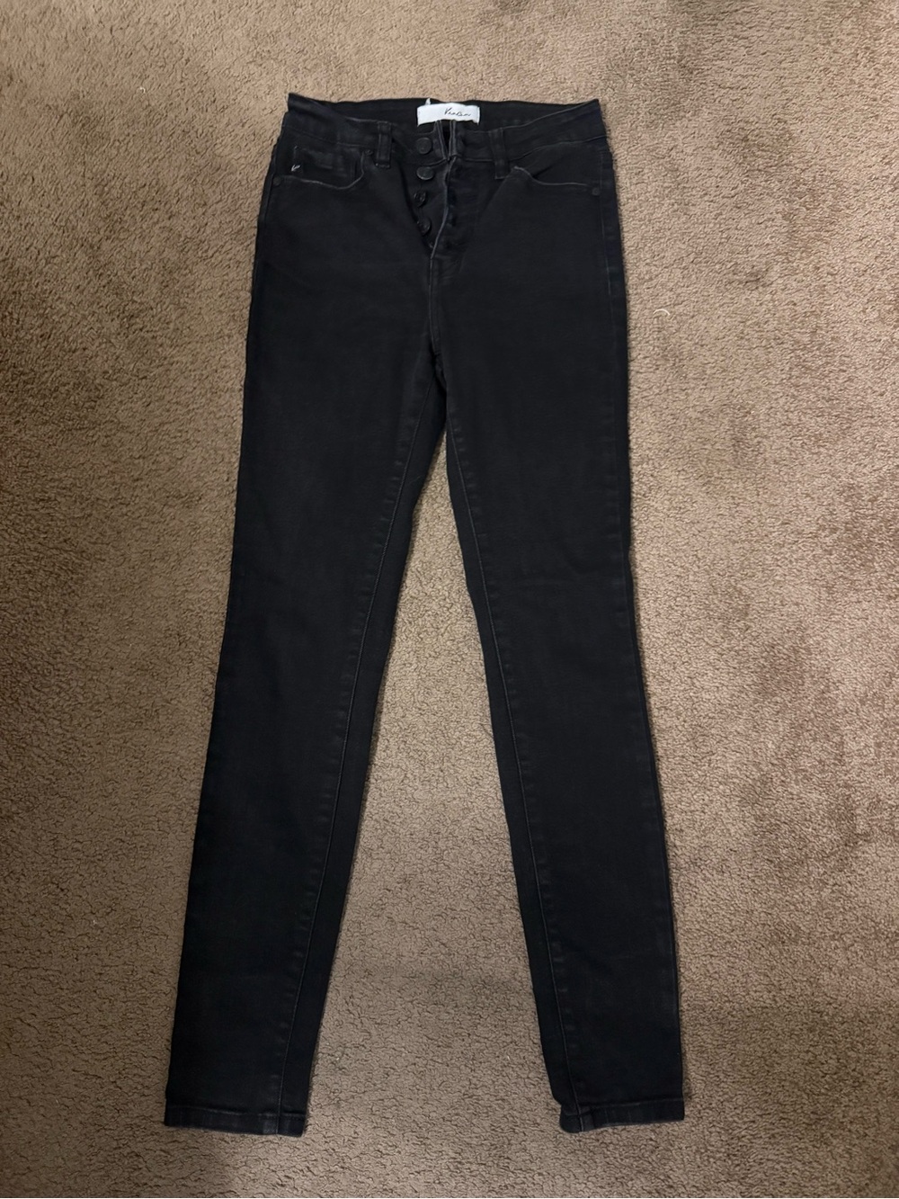KanCan Black High-Rise Skinny Jeans with Button-Fly